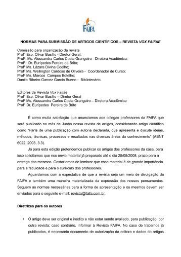 Normas para escrever um artigo
