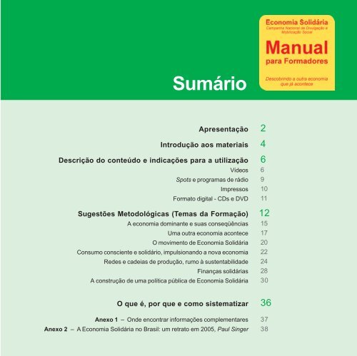 O que é Economia Solidária? - Ministério do Trabalho e Emprego