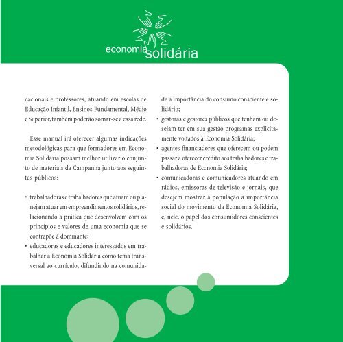 O que é Economia Solidária? - Ministério do Trabalho e Emprego