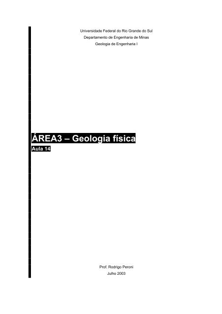 ÁREA3 – Geologia física - Engenharia de Minas