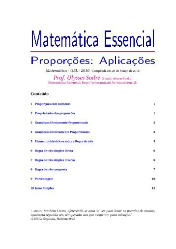 Aplicações das Razões e Proporções (.pdf)