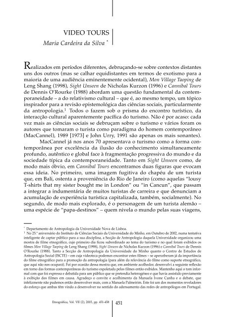 PDF, 60KB - CEAS | Centro de Estudos de Antropologia Social