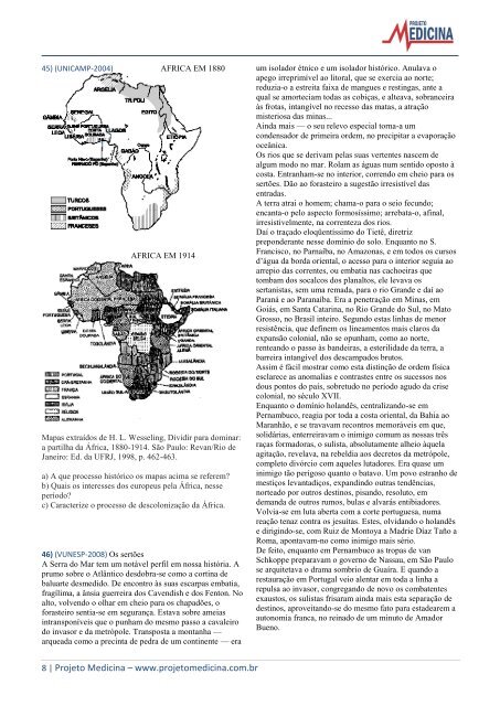 Imperialismo - Exercícios - Projeto Medicina