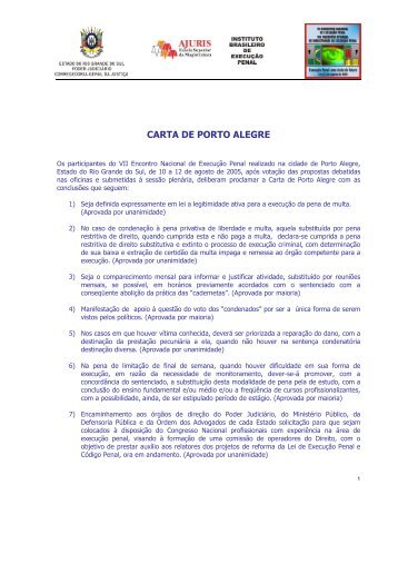 CARTA DE PORTO ALEGRE - Poder Judiciário de Pernambuco