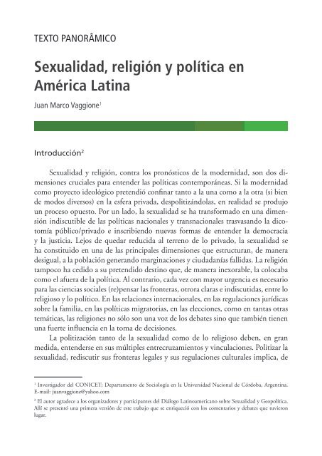 Sexualidad y Política en América Latina - Sexuality Policy Watch