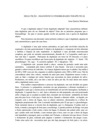 1 DEGLUTIÇÃO – DIAGNÓSTICO E POSSIBILIDADES ... - CEFAC