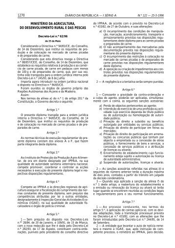 Decreto-Lei 62/96 - ESAC