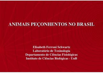 ANIMAIS PEÇONHENTOS NO BRASIL - Área Administrativa Docente