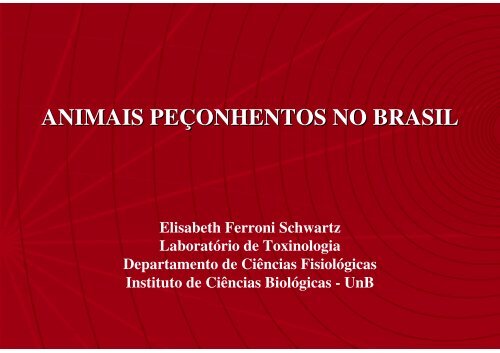 ANIMAIS PEÇONHENTOS NO BRASIL - Área Administrativa Docente