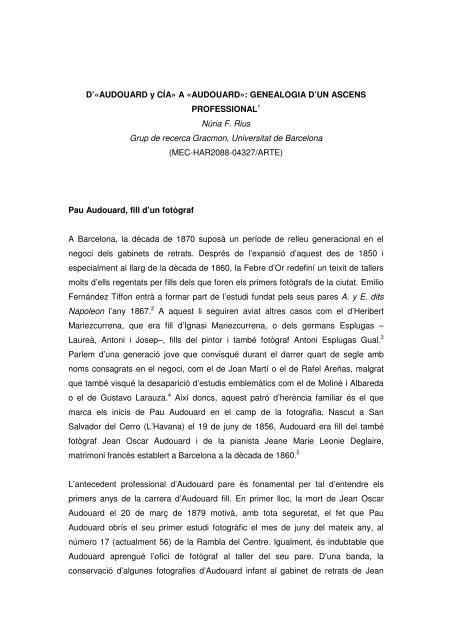 D'«AUDOUARD y CÍA» A «AUDOUARD» - Ajuntament de Girona