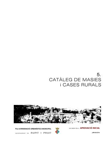 Catalegs masies i cases rurals - Ajuntament de Rupit i Pruit