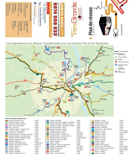 Plan du réseau S - TransGironde