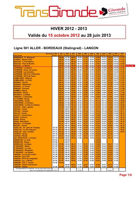 votre fiche horaire transgironde votre fiche horaire transgironde
