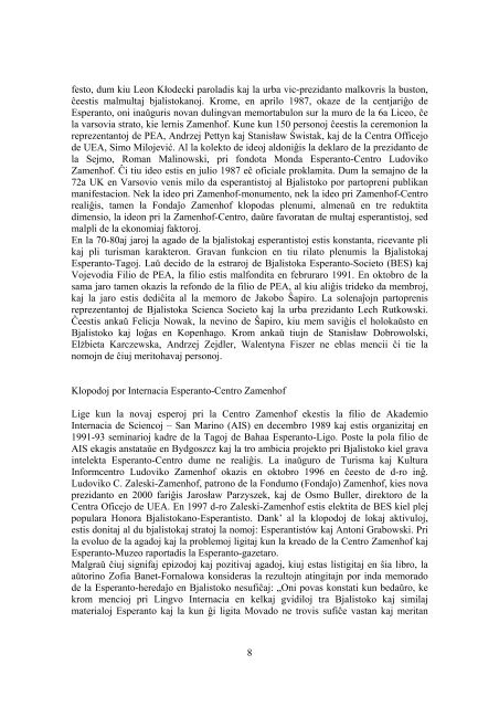 Historio de la Esperanto-movado en Bjalistoko - Plansprachen.ch