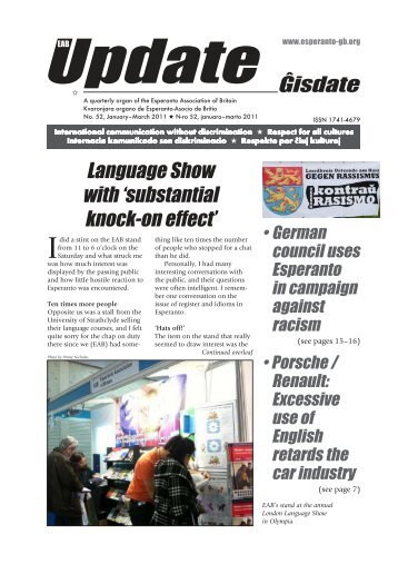 Ĝisdate 52, januaro-marto 2011 - Esperanto Association of Britain