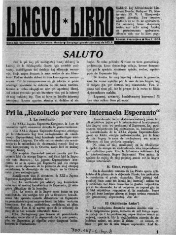 Lingvo Libro 1934 - Literatura Mondo