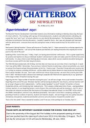 The Chatterbox Newsletter (pdf) - Surabaya International School