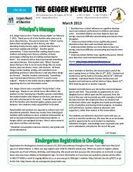 march 2013 newsletter - Calgary Board of Education