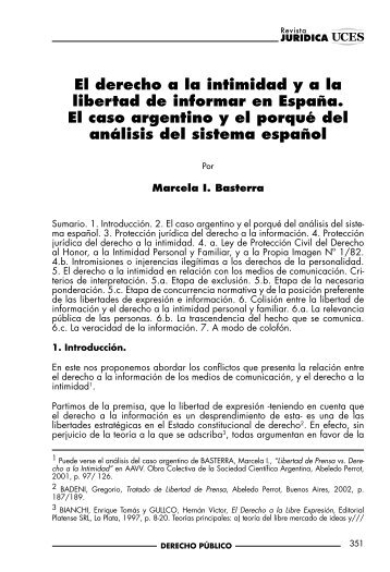 El derecho a la intimidad y a la libertad de informar en ... - UCES