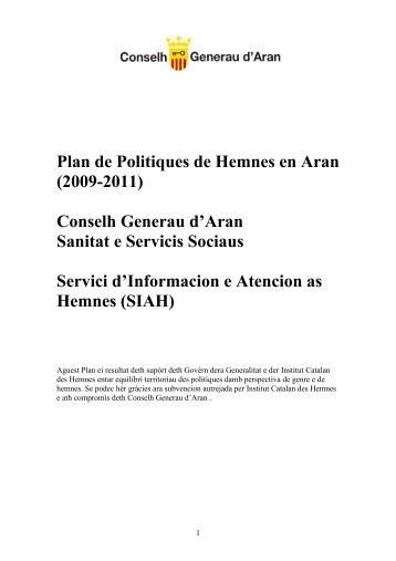 Plan de Politiques de Hemnes en Aran (2009-2011) Conselh ...