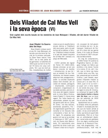 Dels Viladot de Cal Mas Vell i la seva època (VI) - Revista Sió