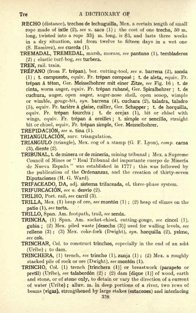 Dictionary of Spanish Mining Terms - 1ORO1.COM
