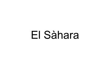 El Sàhara - Universitat Autònoma de Barcelona