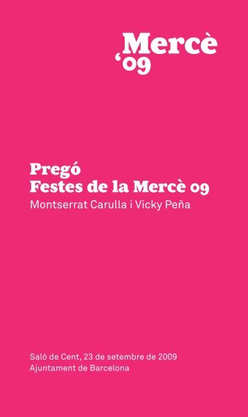 descarrega't el pregó en pdf - Festes de La Mercè - Ajuntament de ...