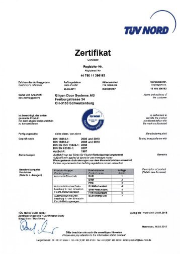 Rundbogenschiebetür SRM Redundant TÜV-Zertifikat(PDF 0.21 MB
