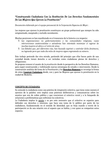 Prostitución - Marco Teórico - Espacios de Mujer