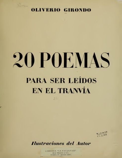 Veinte poemas para ser leídos en el tranvía - Figuras