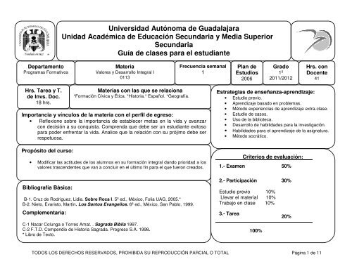 Unidad Académica de Educación Secundaria y Media Superior ...