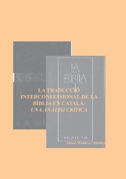 la traducció interconfessional de la bíblia en català - Església ...