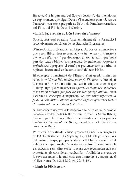 la traducció interconfessional de la bíblia en català - Església ...