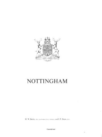 NOTTINGHAM - The BRITISH HISTORIC TOWNS ATLAS