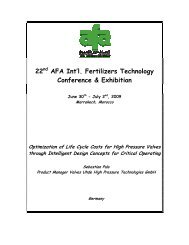 22 AFA Int’l. Fertilizers Technology Conference & Exhibition