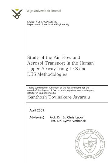 Study of the Air Flow and Aerosol Transport in the Human Upper ...