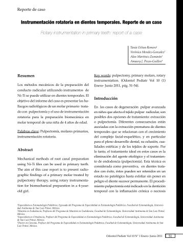 Instrumentación rotatoria en dientes temporales. Reporte de un caso