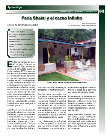 Paria Shakti y el cacao infinito - Inia