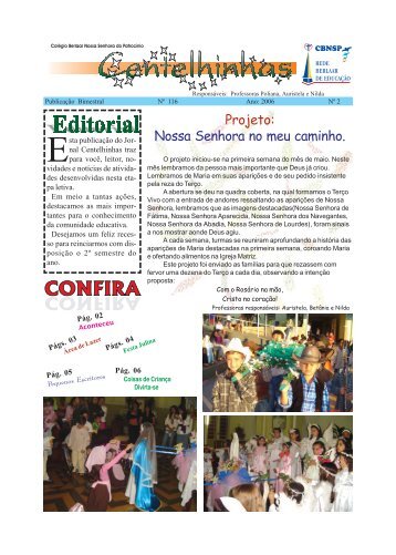 Jornal Centelhinhas - Colégio Berlaar Nossa Senhora do Patrocínio