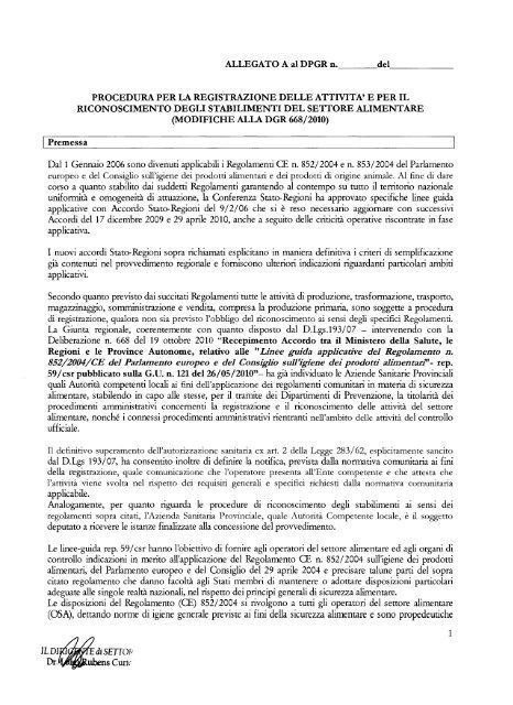 Allegato -Procedura per la registrazione delle ... - Regione Calabria