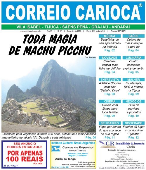 TODA MAGIA DE MACHU PICCHU - correio carioca