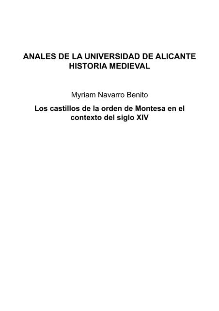 Municipio y centralización monárquica a finales de la - RUA ...