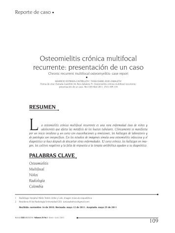 Osteomielitis crónica multifocal recurrente: presentación de un caso