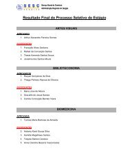 Resultado Final do Processo Seletivo de Estágio - SESC