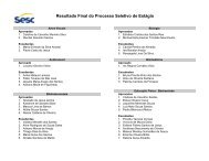 Resultado Final do Processo Seletivo de Estágio - SESC