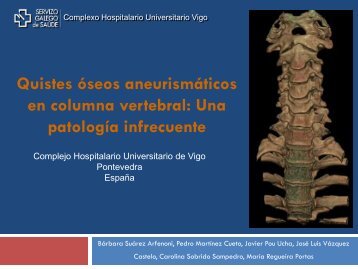 Quistes óseos aneurismáticos en columna vertebral