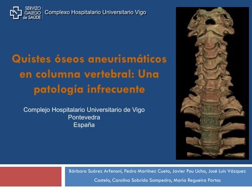Quistes óseos aneurismáticos en columna vertebral
