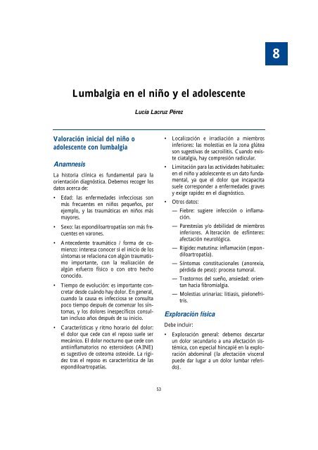 Lumbalgia y perdida de peso Lumbalgia y perdida de peso