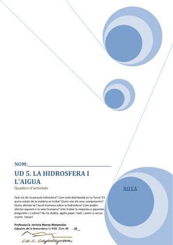 UD 5. LA HIDROSFERA I L'AIGUA - IES Capdepera